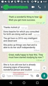 Client Testimonial Shubh C-section muhurta